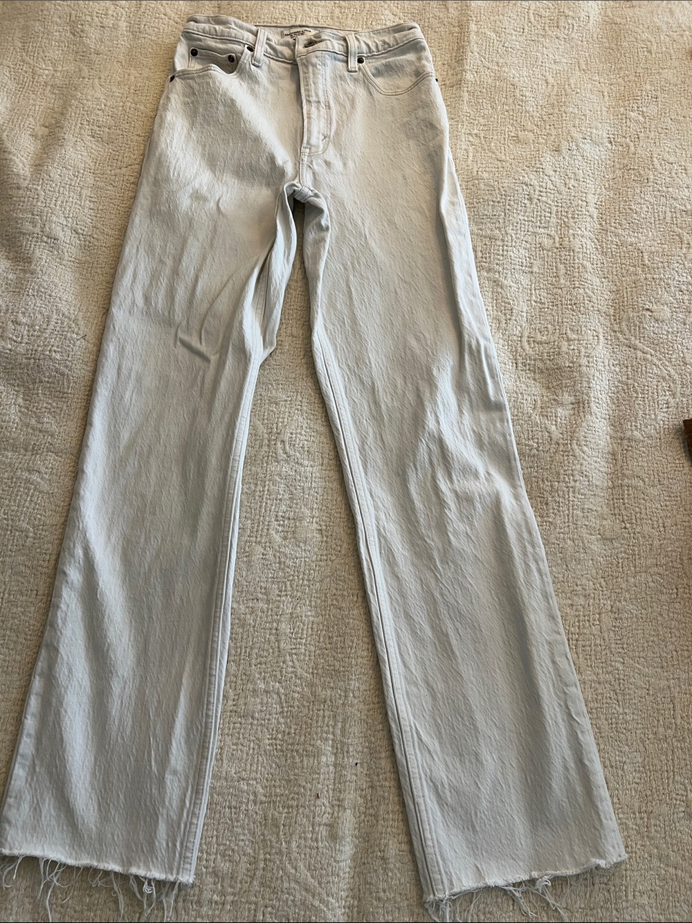 Abercrombie and Fitch Jeans Womens 27/4L Cream The '90s Straight Ultra High Rise